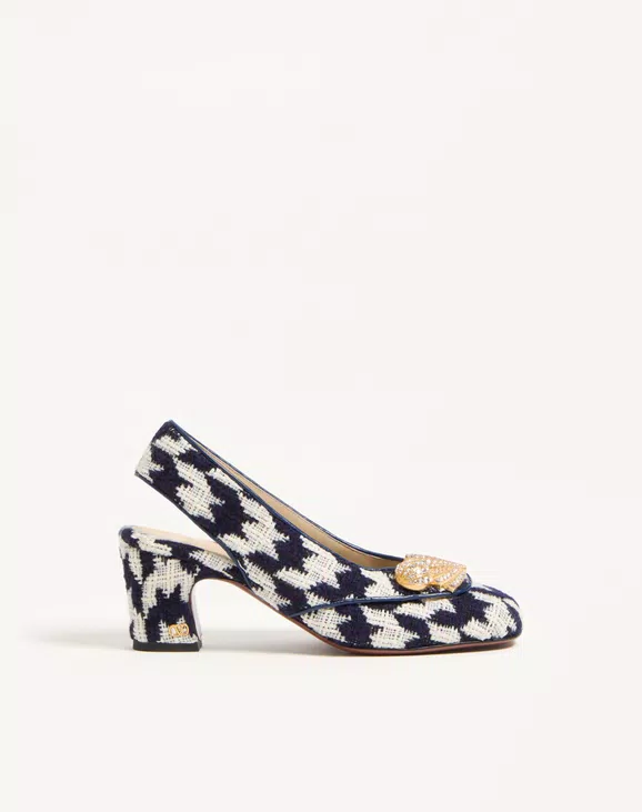 Valentino Adamantine Slingback Pumps In Tweed 60Mm - Image 1